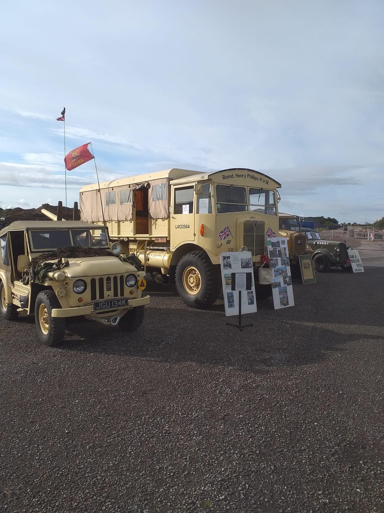 Military vehicles on display