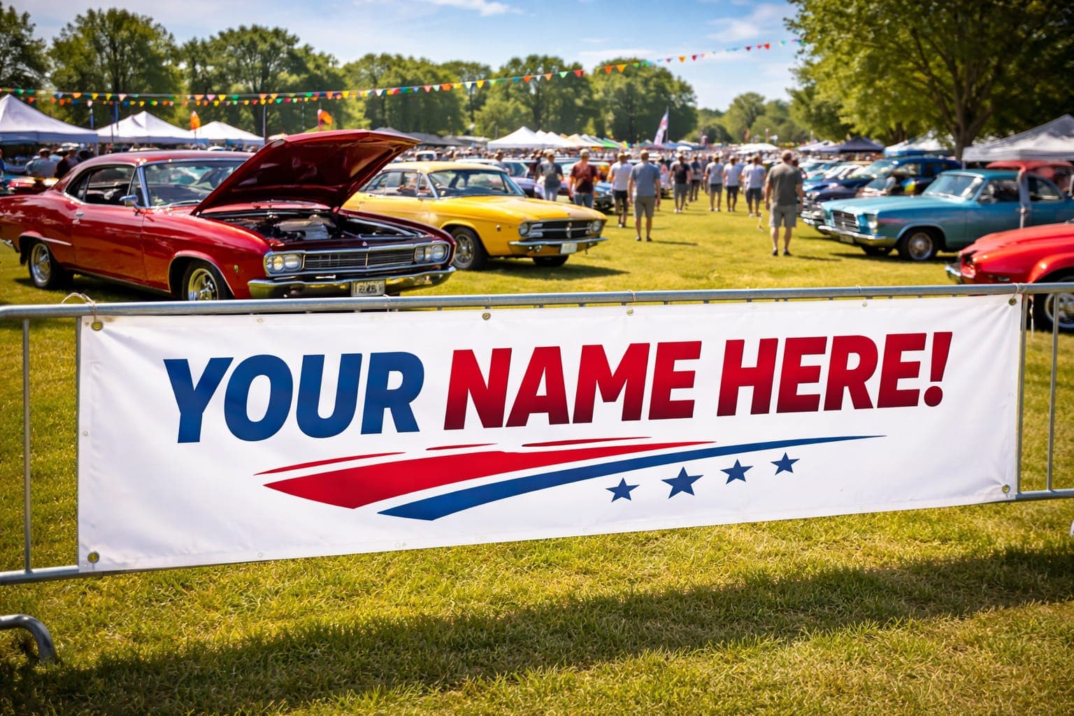 Sponsor banner at Wings & Wheels